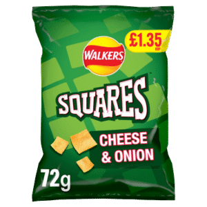 Walkers Squares Cheese and Onion Crisps 72g