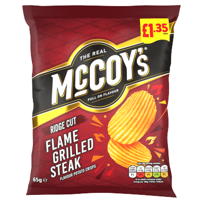 McCoys Ridge Cut Flame Grilled Steak Flavour Potato Crisps 65g