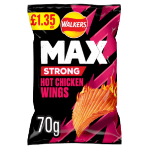 Walkers Max Strong Hot Chicken Wings Crisps 70g