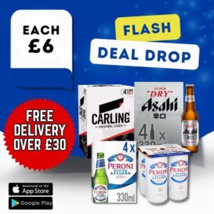 Carling / Peroni / Asahi 4 Pack