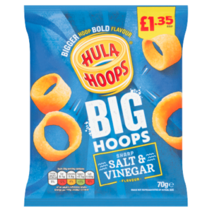 Hula Hoops Sharp Salt & Vinegar Flavour Big Hoops 70g