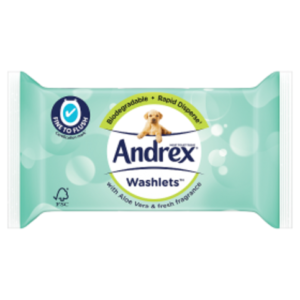 Andrex Aloe Vera Washlets Single Pack 36 Sheets