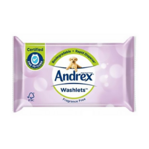 Andrex Fragrance Free Washlets Moist Toilet Tissue Single Pack 36 Pack
