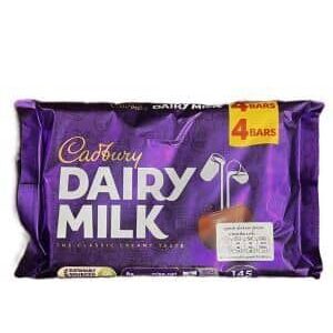 Cadbury Dairy Milk Chocolate Bar 4 Pack (108.8g)