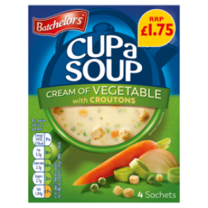 Batchelors Cup a Soup Cream of Vegetable with Croutons 4 Sachets 122g