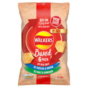 Walkers Baked Flavour Potato Snacks 6 x 22g