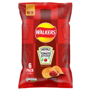 Walkers Heinz Tomato Ketchup Multipack Crisps 6x25g