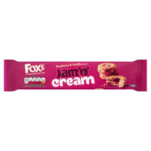 Fox's Favourites Jam 'n' Cream Raspberry & Vanilla 150g