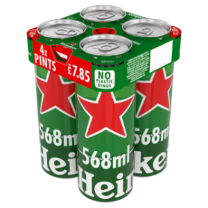 Heineken Premium Lager Beer 4 x 568ml Pint Cans