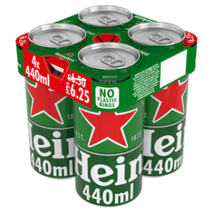 Heineken Premium Lager Beer 4 x 440ml Cans