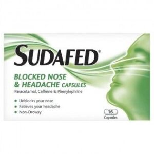 Sudafed Blocked Nose & Headache Capsules 16 Capsules