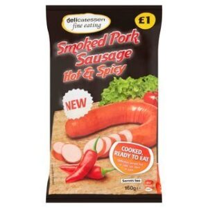 Hot & Spicy Smoked Pork Sausage 160g