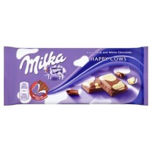 Milka Happy Cows Milk and White Chocolate Bar 100g