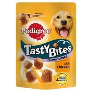 Pedigree Tasty Minis Adult Dog Treats Chicken & Duck Chewy Cubes 130g