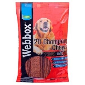 Webbox 20 Chomping Chews with Beef 200g
