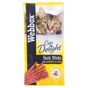 Webbox Cats Delight 6 Tasty Sticks with Chicken & Liver 30g