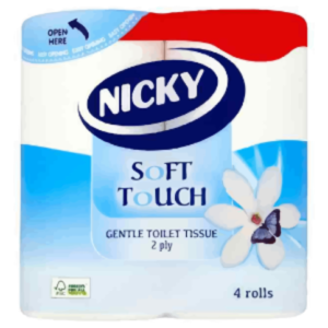 Nicky Soft Touch Toilet Roll 4 Pack