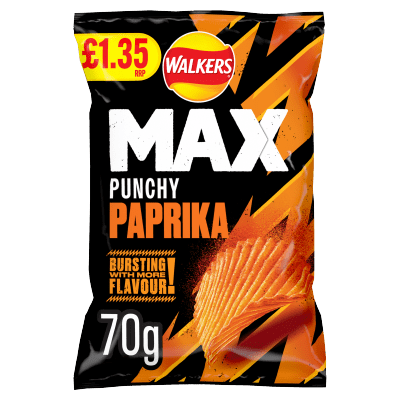 Walkers Max Punchy Paprika Sharing Crisps 70g