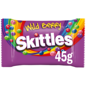 Skittles Vegan Chewy Sweets Wild Berry Fruit Flavoured  Bag 45g
