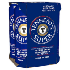 Tennent's Super Strong Lager Beer 4 x 500ml