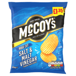 McCoys Ridge Cut Salt & Malt Vinegar Flavour Potato Crisps 65g